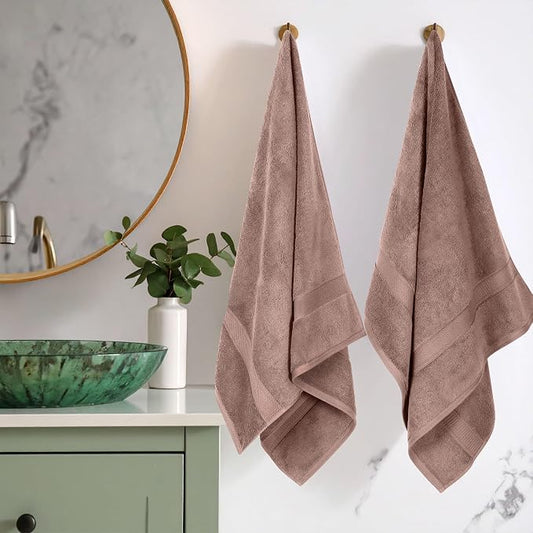Superior Egyptian Cotton Plush Absorbent, Bath Towel Set of 2, Muted Mauve | Quick Dry, Soft Luxury Towel Set, Bath Essentials for Bathroom, Guest Bath, Spa, 2 Piece Bath, Madeline Towels