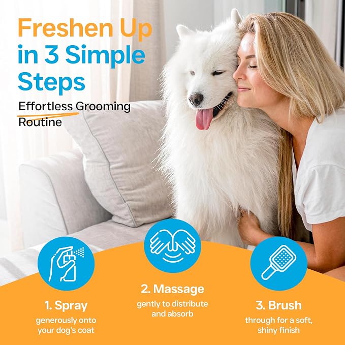 Grooming Body Spray for Dogs & Cats – Long-Lasting Fragrance Deodorizing Mist with Aloe, Odor Eliminator, Alcohol-Free & Non-Toxic Pet Cologne - 8 fl. oz. (Cherry Blossom)