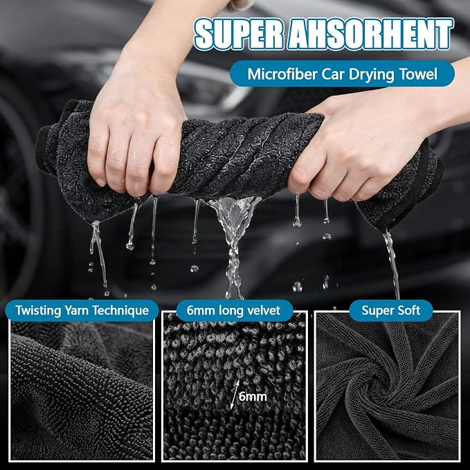 Tegeme 4 Pack Extra Large Car Drying Towels 48" x 24" Microfiber Towels for Car Detailing Ultra Absorbent Cleaning Cloth Without Streaks, Water Spots, Scratches for Trucks, Boat