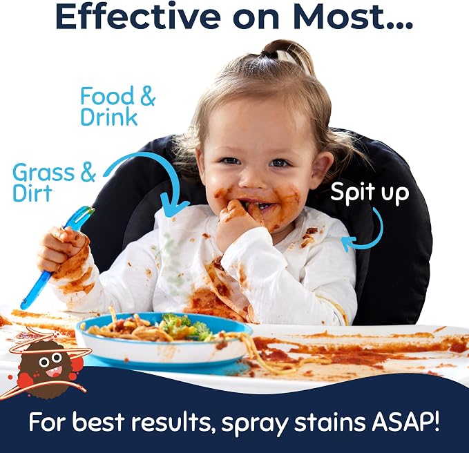 Miss Mouth's Messy Eater Stain Treater Wipes - 10 Pack Stain Remover Wipes- Newborn & Baby Essentials - No Dry Cleaning Food, Grease, Coffee Off Laundry, Fabric