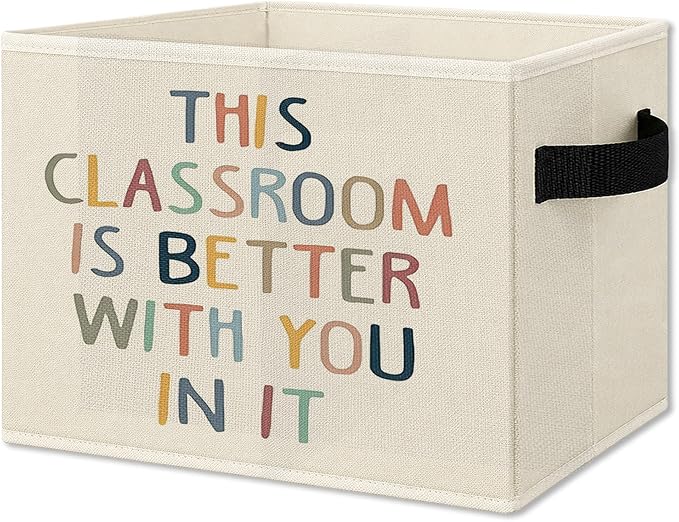 Boho Classroom Foldable Storage Bins Box with Handles, This Classroom Is Better You in It Collapsible Organizer Basket for Kids Nursery Room Bedroom Playroom Toys Books