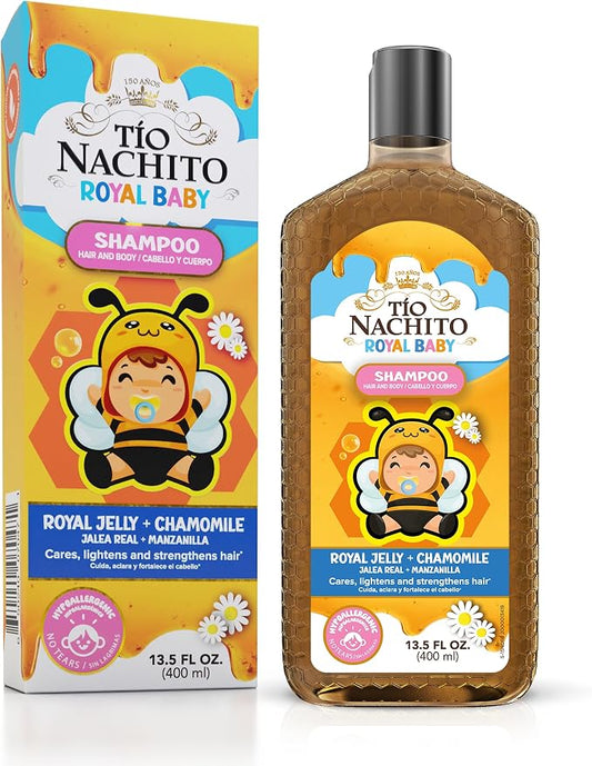 Tio Nacho Royal Baby Hair and Body Shampoo with Royal Jelly & Chamomile, 13.5 fl oz - Hypoallergenic, Gentle, Tear Free, All in One Body Wash | Gentle Tear-Free Formula, Hypoallergenic, with Royal Jelly, for Babies and Kids,Baby Wash and Shampoo for Se...