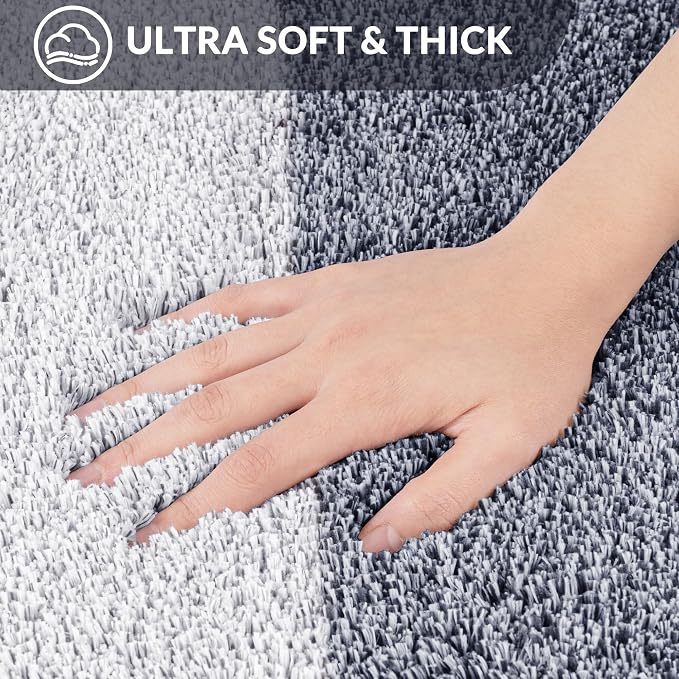 Exclusivo Mezcla Bathroom Rugs Mat 24x70, Extra Soft Non Slip Absorbent Microfiber Bath Rugs, Machine Washable Quick Dry Bath Mats for Bathroom Floor, Shower, Home Decor, Gradient Navy Blue