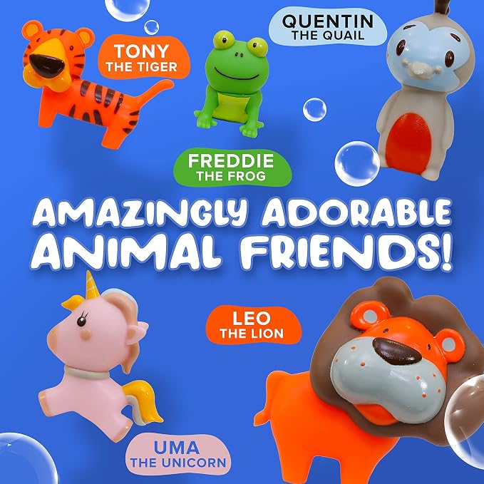 SplashEZ Animal Toy, Mold Free Bath Toys for Toddlers & Kids, No Hole Bath Toy for Bathtub, Pool, Shower for Boys & Girls