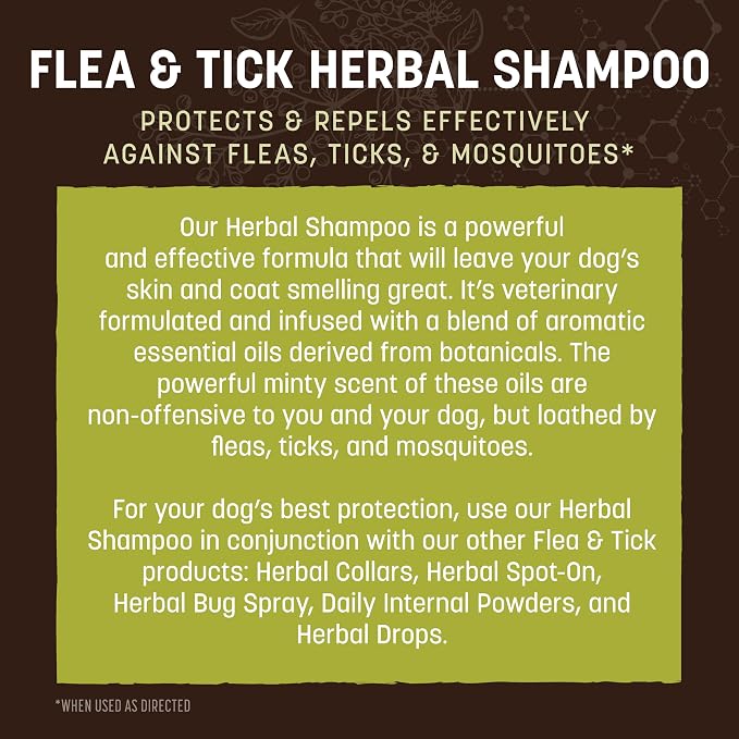 Earth Animal Apothecary Natural Flea & Tick - Herbal Shampoo for Dogs - 12 oz. Bottle