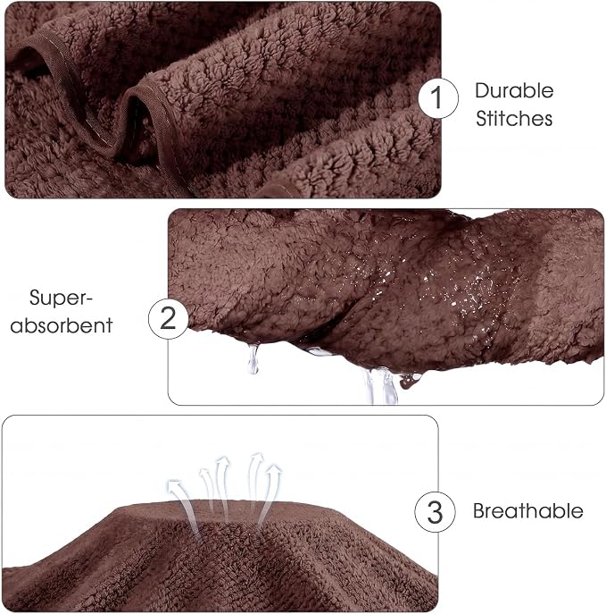 Newwiee 4 Pcs Oversized Bath Towels 40'' x 80'' Extra Large Bathroom Sheet Towels for Adults Quick Dry Soft Absorbent Fluffy Microfiber Shower Sheet for Fall Decor Spa Beach Hotel(Brown Colors)