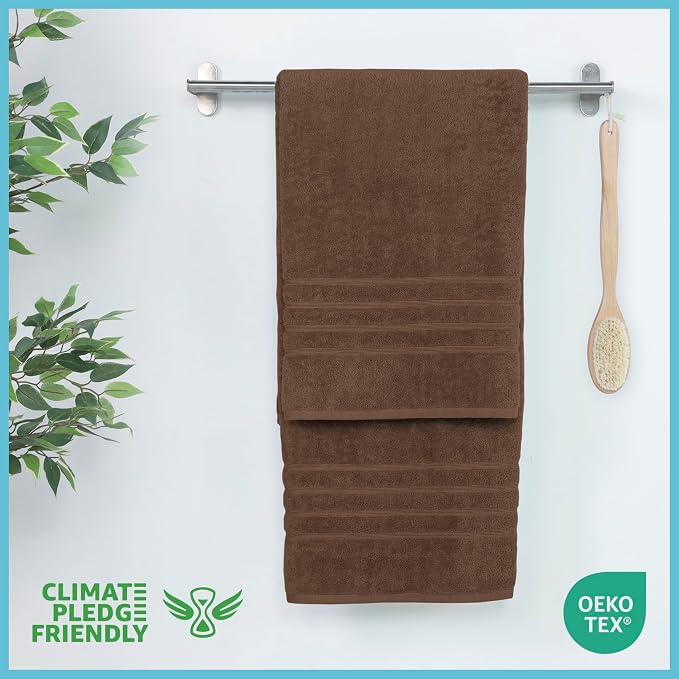 Martex 2-Pack Ultimate Performance Bath Sheet Set, Chocolate, 33" x 65" | 100% Cotton, Extra Large Bath Towels, Super Absorbent, Low-Linting, Supersoft