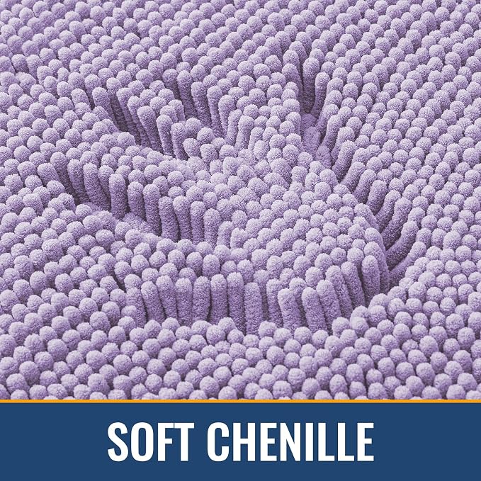 Arotive Bathroom Rugs 36x24, Extra Soft Absorbent Shaggy Chenille Bath Rugs, Machine Washable Rubber Backing Bath Mats for Bathroom Floor Tub and Shower, Home Decor Accessories,Lavender