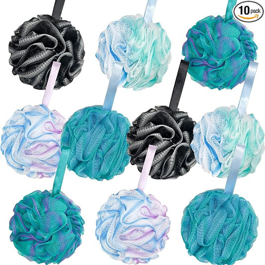 10 Pack Bath Sponge Shower Loofahs 40g,Mesh Pouf Bath Scrunchies Body Wash Puff,Body Scrubber Exfoliating Bath Sponge for Women and Men