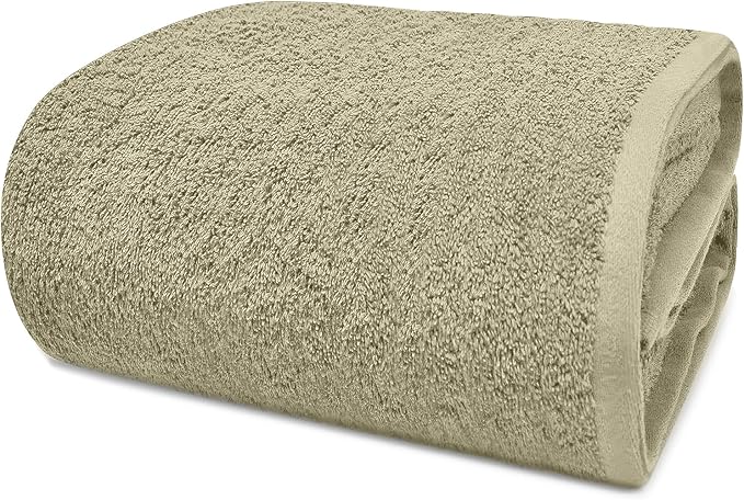 DAN RIVER Pack of 1 Jumbo Bath Sheet 40x80 Inches, Extra Large Bath Towels, Luxury Quick Dry Cotton Oversized Towel for Bathroom - Beige