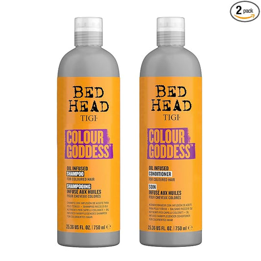 TIGI Bed Head Moisturizing Shampoo and Conditioner Set for dyed hair, Colour Goddess with Sweet Almond & Coconut Oils, 25.36 fl oz, 2 Pack