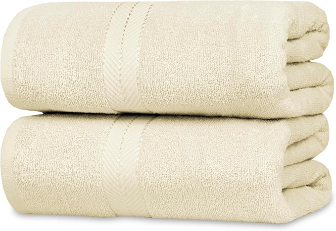 Casa Lino Bath Sheets Set Extra Large - 100% Cotton Extra Large Bath Towels - Highly Absorbent & Quick Dry Oversized Towels for Adults - 36"x72" - Pack of 2 - (Linen Brown)