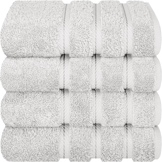 American Soft Linen 100% Cotton Luxury Turkish Towels, 4 PC Hand Towel Set | Soft Absorbent Quick Dry OEKO Tex Standard 100 Certificated Durable Machine Washable Breathable Premium Hotel Quality