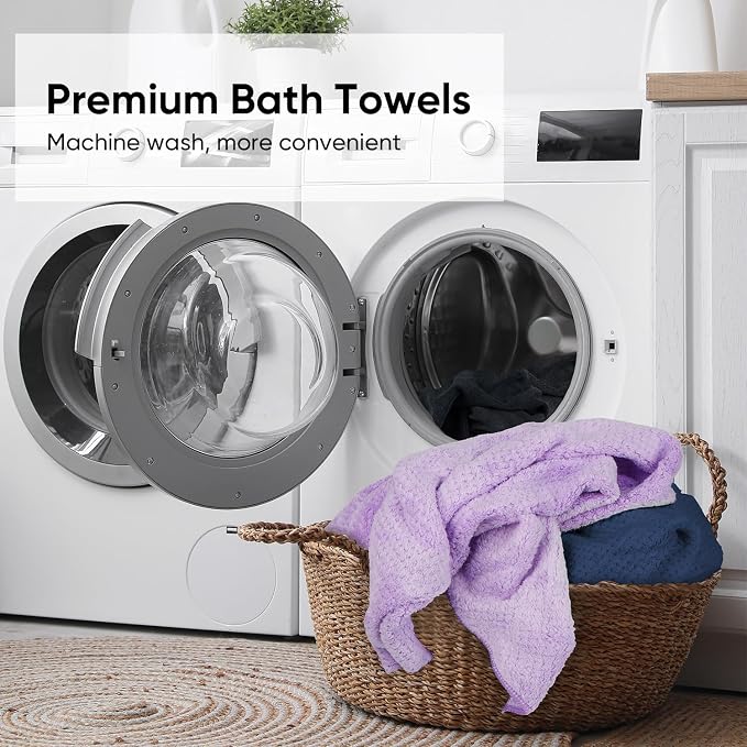 HOMEXCEL 6 Pack Bath Towel Set, (24 x 48 Inches) Microfiber Ultra Soft Highly Absorbent Bath Towels, Lightweight and Quick Drying Towels for Hotel, Bathroom, Spa and Beauty Parlor, Multicolor