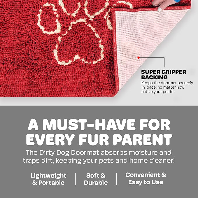 Dog Gone Smart Dirty Dog Doormat, Large, Maroon