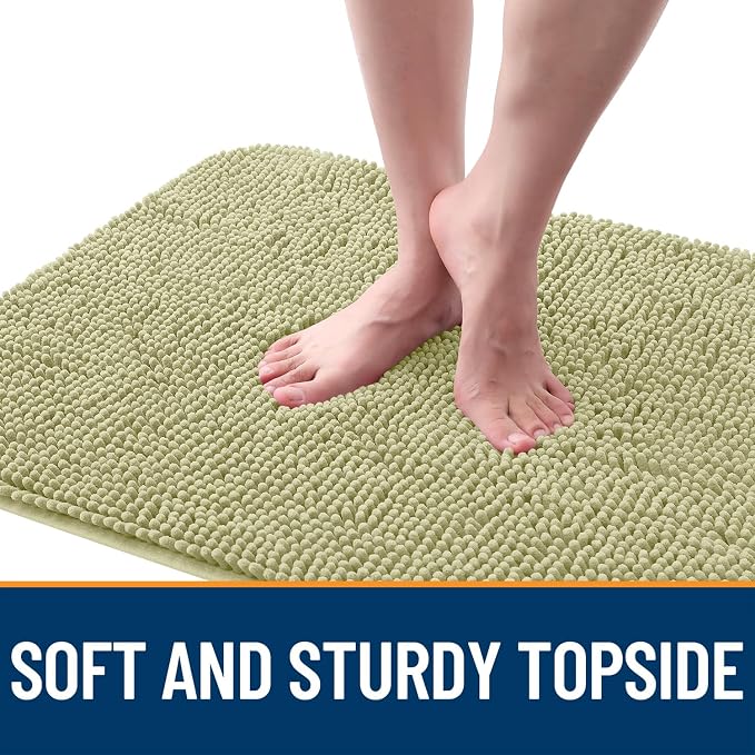 OLANLY Dog Door Mat for Muddy Paws 59x24, Absorbs Moisture and Dirt, Absorbent Non-Slip Washable Doormat, Quick Dry Chenille Mud Mat for Dogs, Entry Indoor Entryway Carpet for Inside Floor, Vanilla