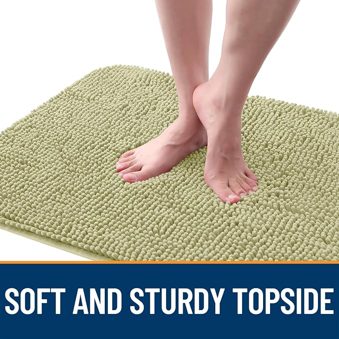 OLANLY Dog Door Mat for Muddy Paws 35x24, Absorbs Moisture and Dirt, Absorbent Non-Slip Washable Doormat, Quick Dry Chenille Mud Mat for Dogs, Entry Indoor Entryway Carpet for Inside Floor, Vanilla