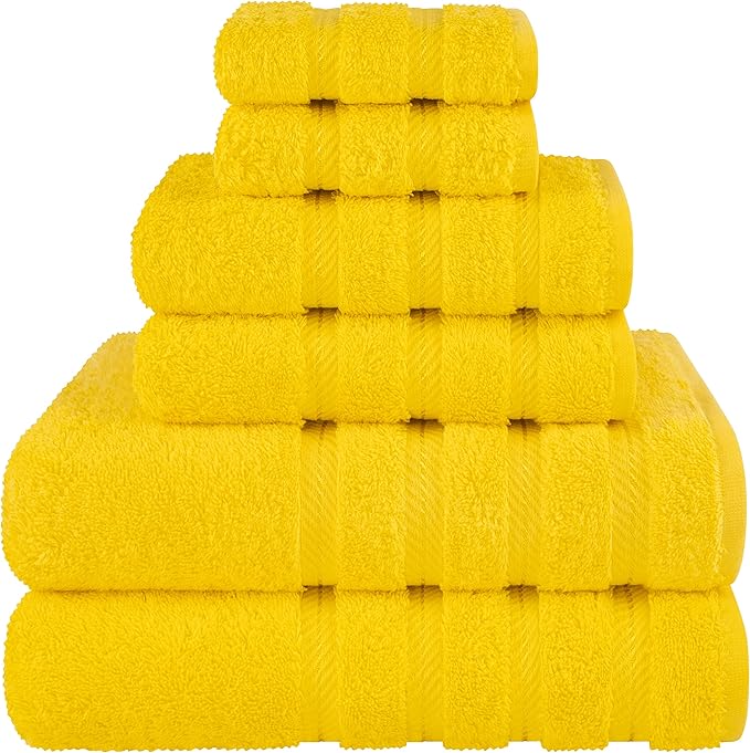 American Soft Linen 100% Cotton Luxury Turkish Towels, 6 Piece Towel Set | Soft Absorbent Quick Dry OEKO Tex Standard 100 Certificated Durable Machine Washable Breathable Premium Hotel Quality