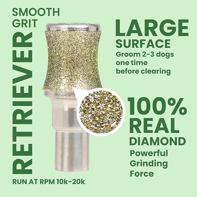 Diamond Dog Nail Grinder Attachment, Diamond Rotory Bit for Dogs&Pets Nail Care, Made for Dremel Grinder for Animals Nail Care & Home Grinder Tools, Retriever, Smooth-grit