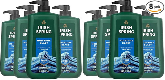 Irish Spring Moisture Blast Body Wash,30 Oz Pump,(Pack of 8)