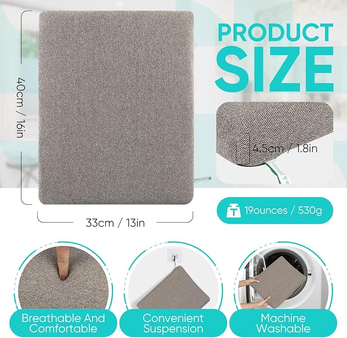 Joe & JoseRin Shower Seat Cushion for Transfer Benches, Sauna Seat Cushion, Bath Seat Foam Mat, Quickly Dry Bathtub Chair Pad with Breathable Air Mesh Fabric