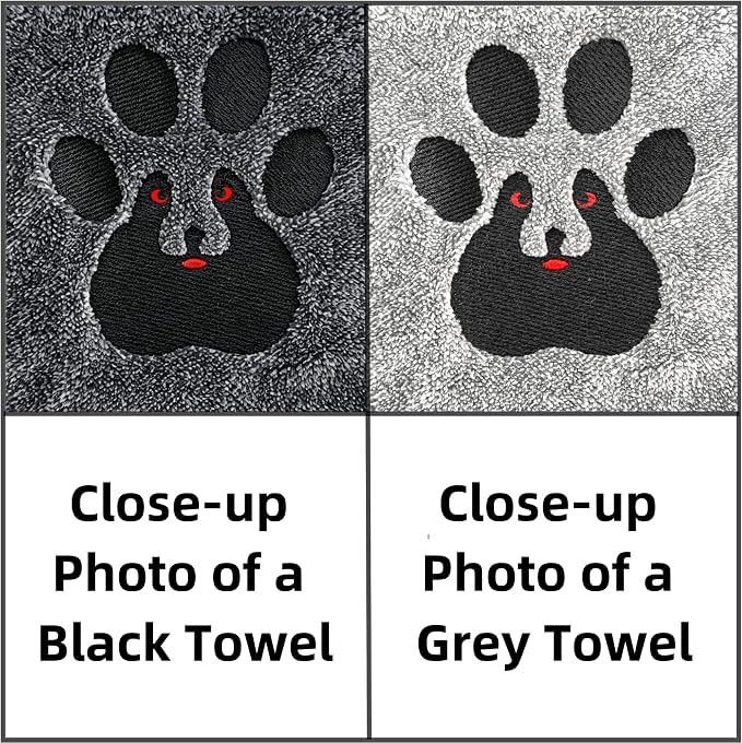 Dogvingpk Extra Large Dog Towel 2 Pack, Super Absorbent Soft Quick Drying Microfiber Pet Bath Towels for Large & Medium Dogs (XL-55" * 36", Grey and Black)