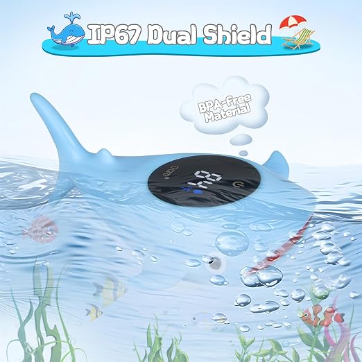 Baby Bath Thermometer - Digital Floating Water Thermometer with LED Display & Color Temperature Alerts, Rechargeable Bath Toy for Infant Bathtub Safety, Newborn Bath Essentials Gift