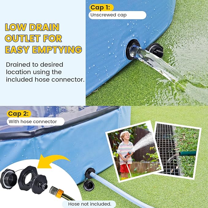 120" Foldable Dog Pool for Kids, Hard Plastic Hard Plastic Shell Extra Large Non-Slip Swimming Pool for Kiddie Duck Pet, Collapsible Puppy Bathing Tub Heavy Duty, 10 ft * 19.7" H - 7XL