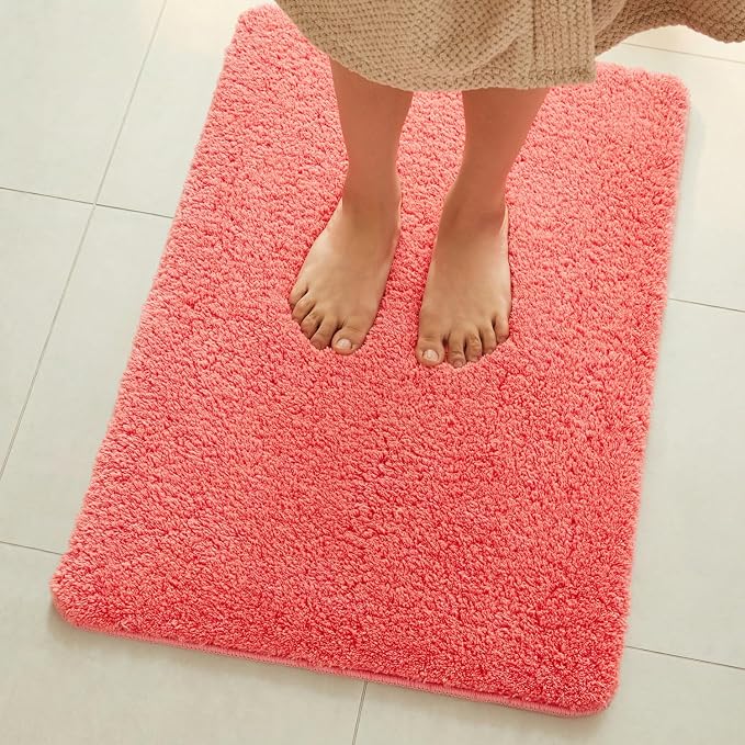 TYUU Bathroom Runner Rug, Ultra Soft Long Bath Mat Super Absorbent Quick Dry Bathroom Runner Rugs 24 x 72 Non Slip Washable, Pink 24" x 72"