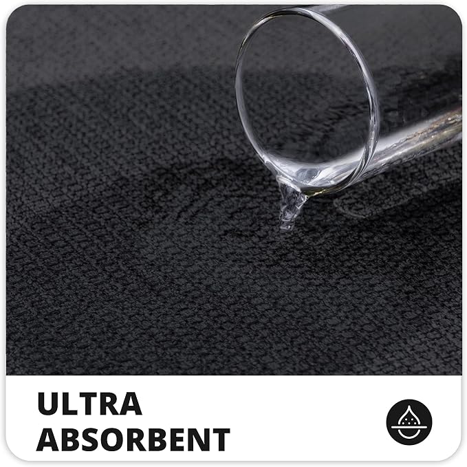 Bosap Bath Mat,Ultra Thin Bathroom Runner Rugs,Large Bath Mats for Bathroom,Quick Dry,Non-Slip,Machine Washable,Low Pile,Bath Rug,Shower Outside,Sink,Home Decor Accessories.Black,3'x5'(36x60inch)