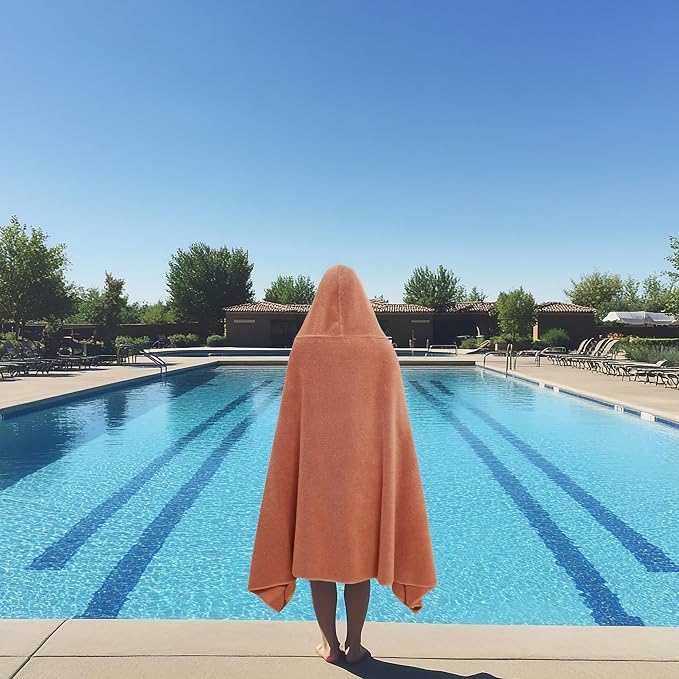 COTTON CRAFT Giant Hooded Towel – Oversized Large 35 x 70 - Heavyweight 600 GSM Towel with Hood for Adults - 100% Cotton Ringspun Terry Pool Beach Bath Sheet Wrap - Soft Plush Absorbent – Mocha