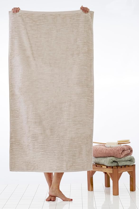 SKL Home CloudSoft Cotton Luxury Bath Towel, Oatmeal