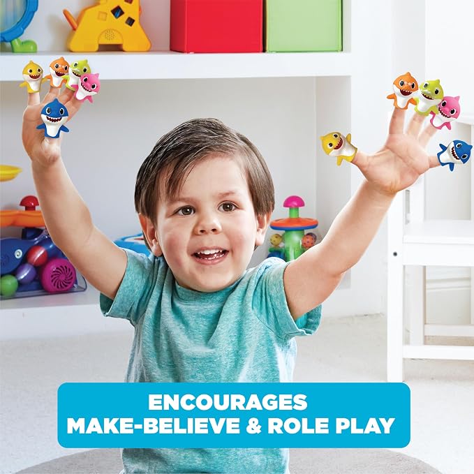 Nickelodeon Baby Shark 10 Pc Finger Puppet Set - Party Favors, Educational Story Time, Floating Pool & Beach Toys