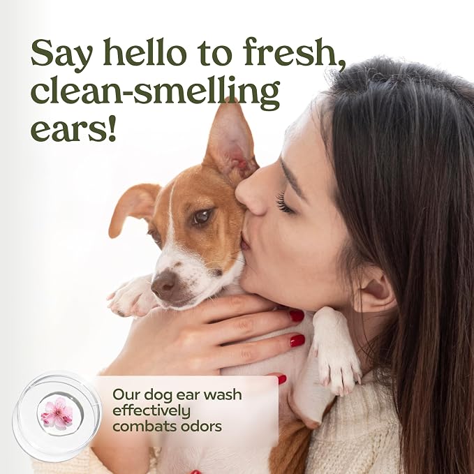 Pawfume Dog Ear Cleaner Solution, 2-Pack – Soothe Itchy Ears Instantly – with St. John’s Wort & Almond Extracts, Vet-Certified Formula, Alcohol-Free & Sulfate-Free – Dog Ear Wash for All Breeds