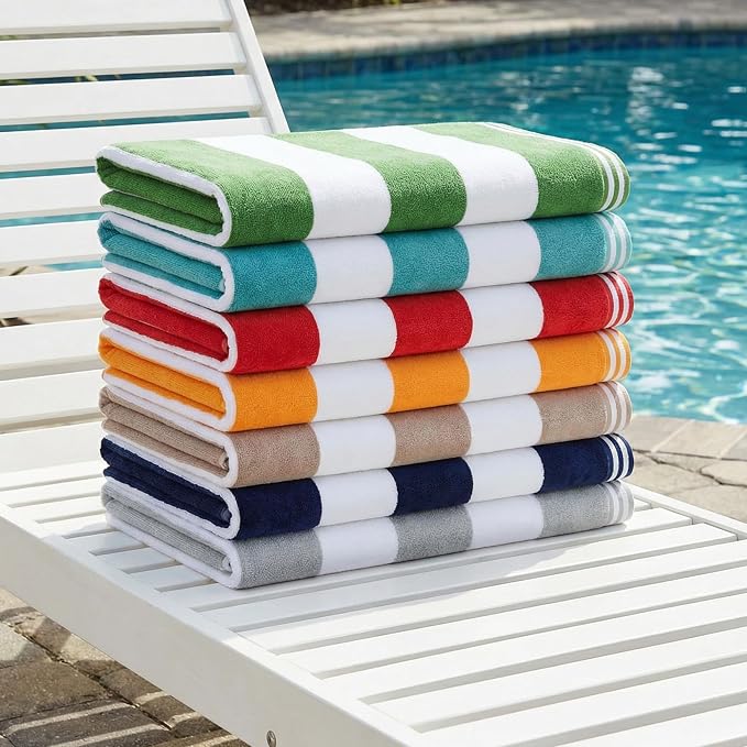 Superior Oversized Beach Towel, Red (Set of 2)