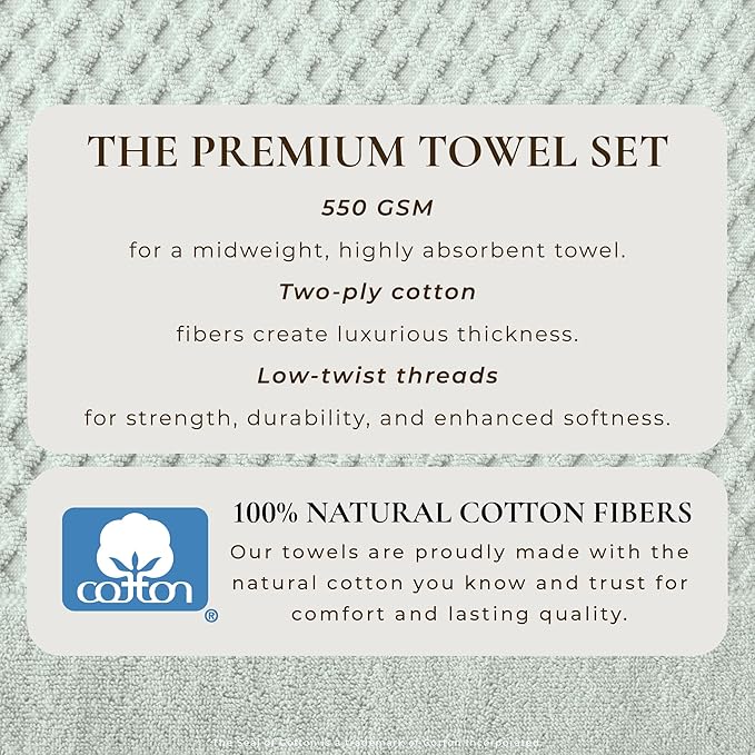 Great Bay Home Oversized Bath Sheets - 100% Cotton 2 Pack 68x35 Extra Large Towel - Absorbent, Durable, Quick-Dry Towels for Bathroom (Pastel Blue)