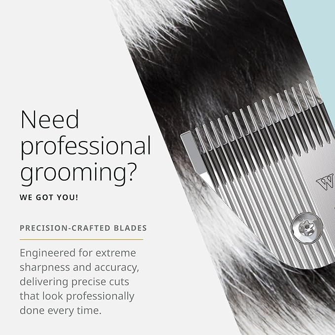 Wahl Pro Animal Wide Prime Series Blades - Professional Fine Tooth Pet Clipper for Horse, Cat & Dog Grooming - Made from High-Carbon Steel - #9W, 2.0mm