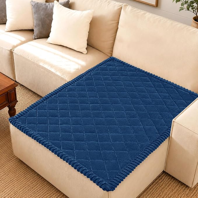 Smiry Couch Cover for Dogs, Non Slip Washable Pet Sofa Protector for Large Dogs, Cats, Fuzzy Plush Sofa Covers for Sectional Sofa, Against Fur, Dirt & Scratch Resistant, Navy, 43"×82.7"