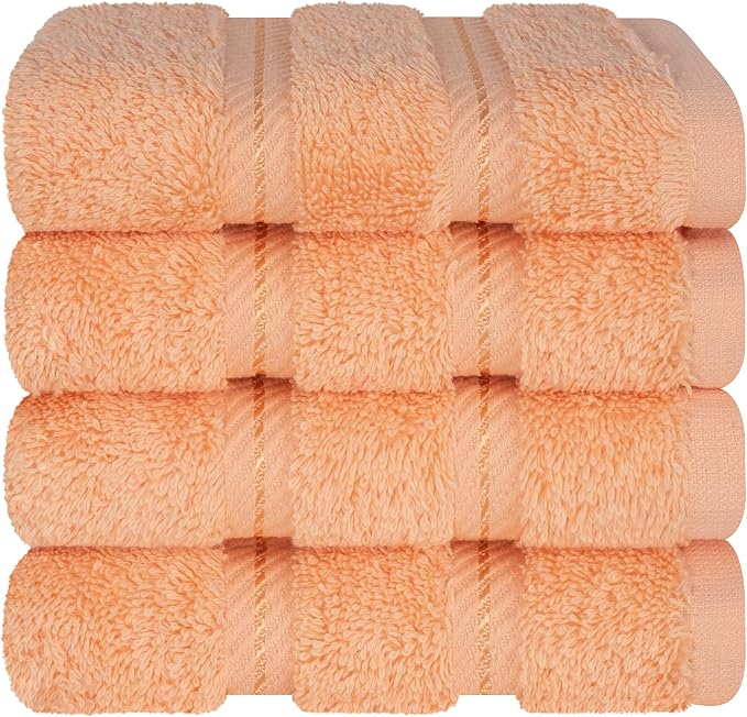 American Soft Linen 100% Cotton Luxury Turkish Towels, 4 PC Washcloth Set | Soft Absorbent Quick Dry OEKO Tex Standard 100 Certificated Durable Machine Washable Breathable Premium Hotel Quality