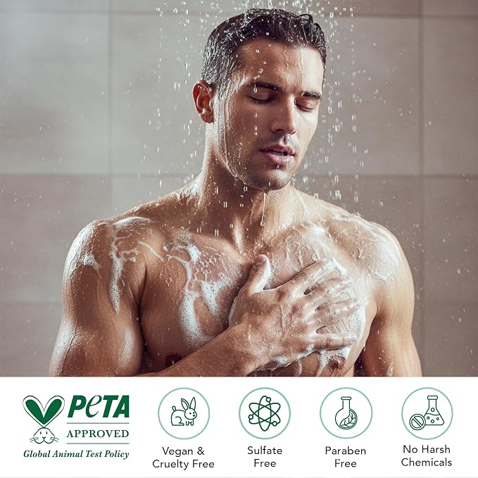 Botanic Hearth Tea Tree Body Wash, 16 Fl Oz (473 ml) | Enriched With Tea Tree Oil, Peppermint & Sea Buckthorn | Gently Cleanses, Refreshes & Nourishes Skin | Sulfate & Paraben Free | For Men & Women