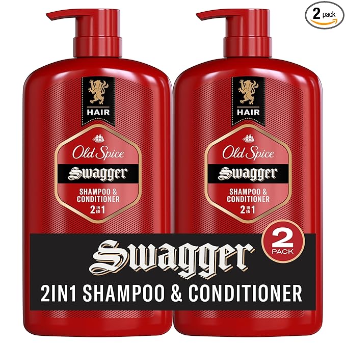 Old Spice Mens 2-in-1 Shampoo and Conditioner Set, Swagger, Cedarwood Lime Scent, For All Hair Types, Healthier, Fuller, More Moisturized Looking Hair, Barbershop Quality, 29.2 fl oz Each, Twin Pack