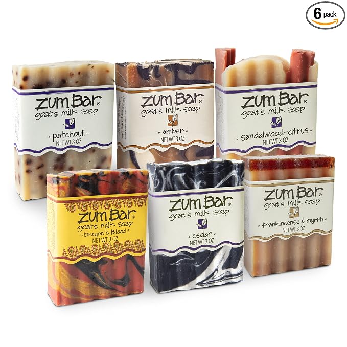 Zum Indigo Wild Goat's Milk Soap Bar - Bar Soap for Hands & Body Made with Essential Oils - 3 oz - Sultry Blends (6 Pack)