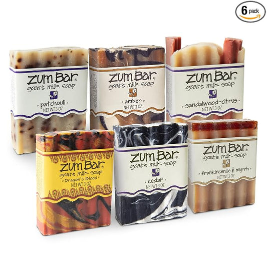 Zum Indigo Wild Goat's Milk Soap Bar - Bar Soap for Hands & Body Made with Essential Oils - 3 oz - Sultry Blends (6 Pack)