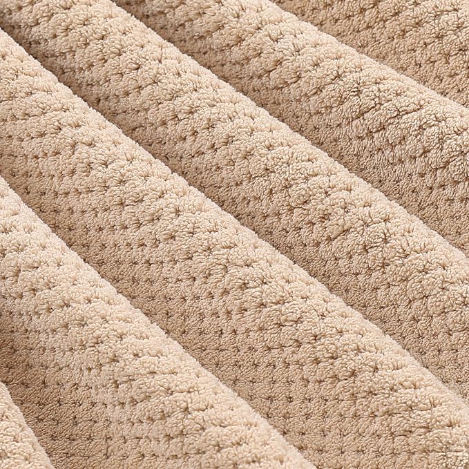 YTYC Towels,29x59 Inches Extra Large Bath Towels for Bathroom Super Soft Quick Dry Light Weight Waffle Microfiber Shower Towels 80% Polyester 20% Nylon (Beige,4 Piece)