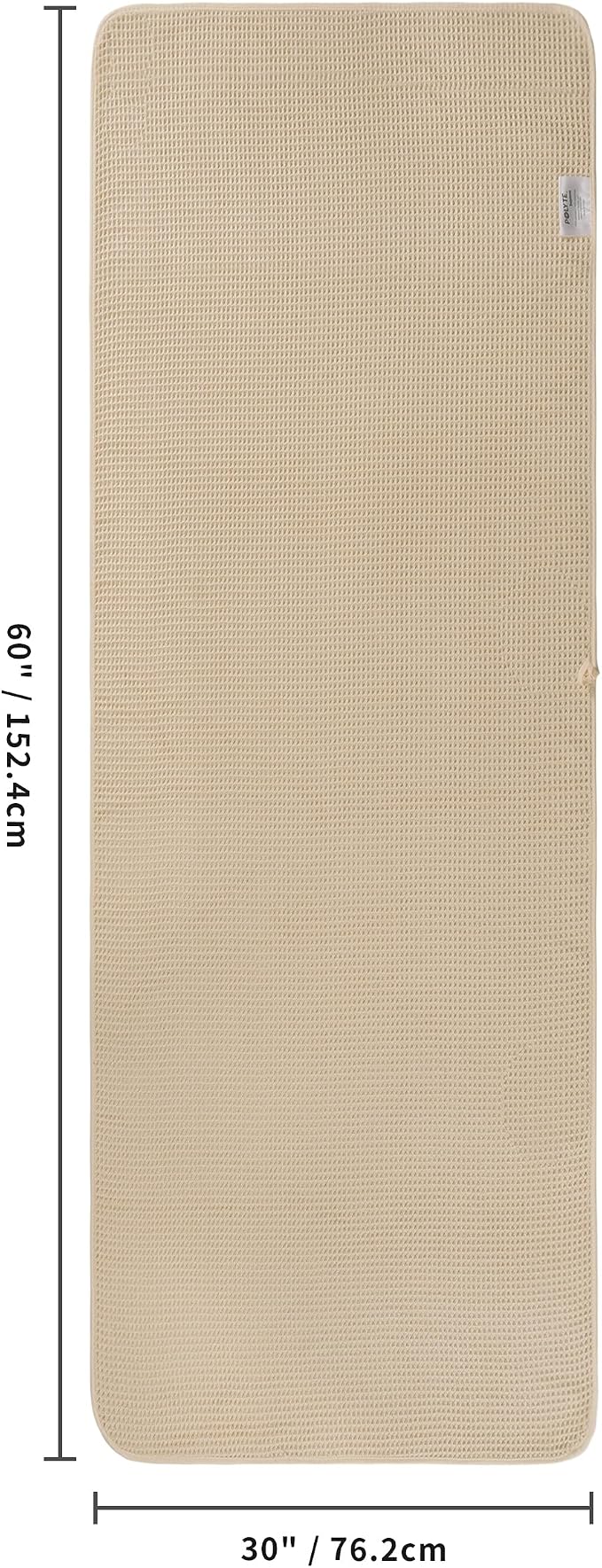 POLYTE 430 GSM Microfiber Oversize Quick Dry Lint Free Bath Towel, 60 x 30 in, 4 Pack (Waffle Weave)