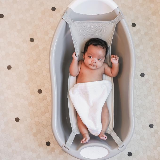 Regalo Baby Basics Infant Bath Tub with Air Mesh Sling, Adjustable Baby Bathtub for Newborn to Toddler, Baby Bath Seat Support, Easy Clean with Drying Hook
