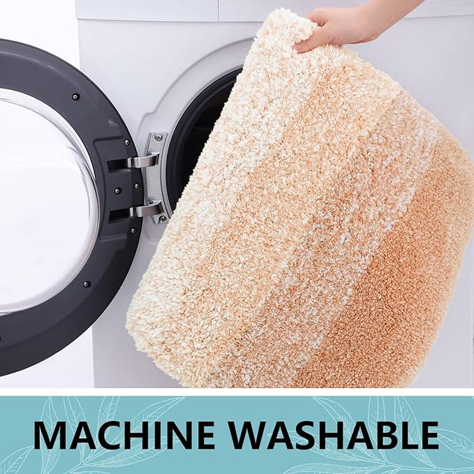 Arotive Microfiber Bathroom Rugs, Shaggy Soft and Absorbent Bath Rug, Thick Plush Machine Washable Dry Bath Mats for Bathroom, Tub and Shower, 30x20, Peach, Rectangular