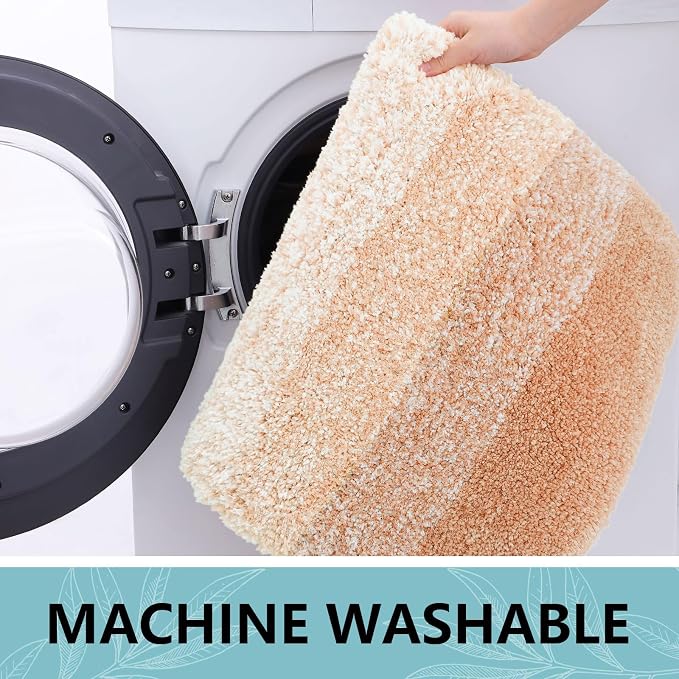Arotive Microfiber Bathroom Rugs, Shaggy Soft and Absorbent Bath Rug, Thick Plush Machine Washable Dry Bath Mats for Bathroom, Tub and Shower, 54x24, Peach, Rectangular