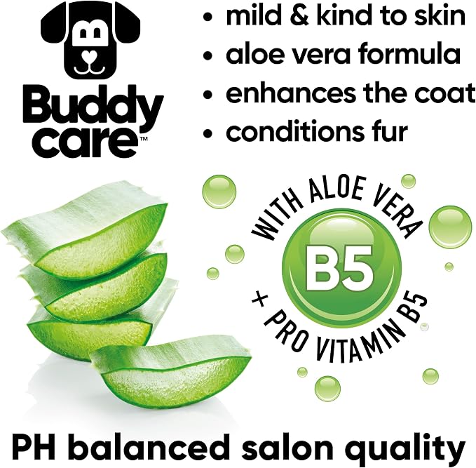 Buddycare 2in1 Dog Shampoo and Conditioner (16.90oz) | Coconut Scented Dog Shampoo Sensitive Skin | Hypoallergenic Itch Relief for Smelly Dogs | Essential Dog Grooming Supplies