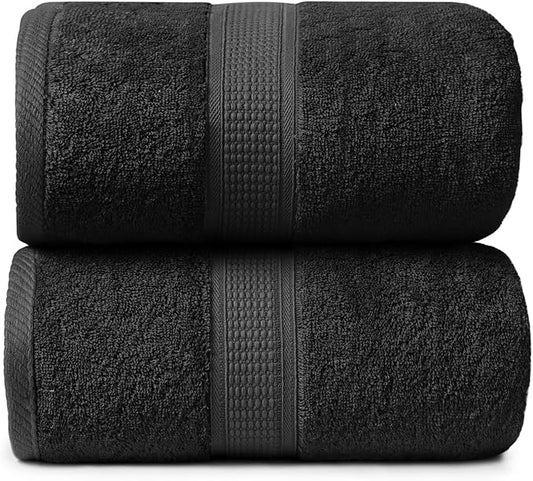 Ariv Premium Jumbo Bath Towels Pack of 2, Beach Towel, Extra-Large Bath Sheets, 100% Cotton, Super Soft, Highly Absorbent, Quick Dry, Durable, Great Value & Quality, Bathroom - Grey